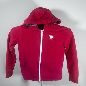 Abercrombie & Fitch Kids Zip-Up Hoodie Pink Logo Sweatshirt Kids Size 7/8